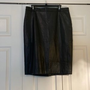 Black faux leather skirt